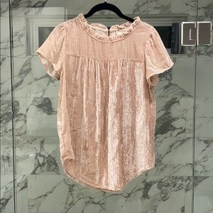 Blush Velvet Blouse